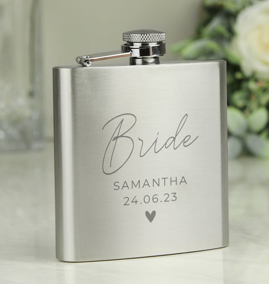 Personalised Free Text Wedding Party Hip Flask