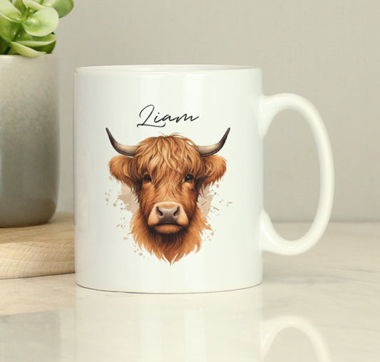 Personalised Highland Cow Mug - Male