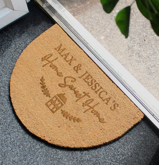 Personalised Home Sweet Home Half Moon Indoor Doormat