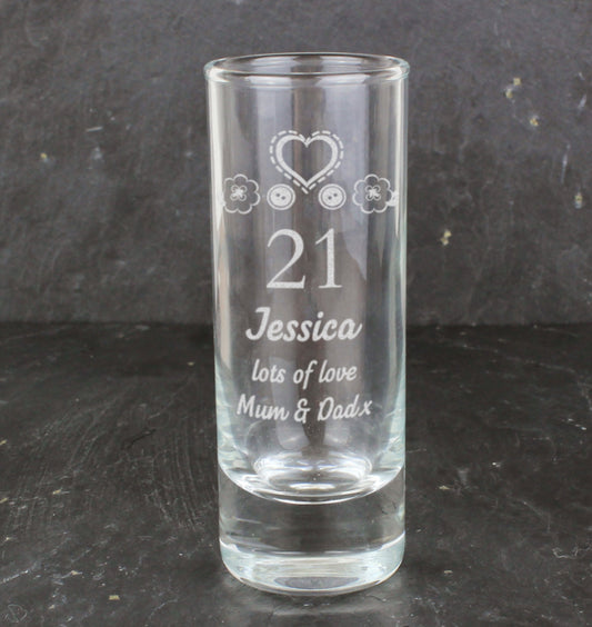 Personalised Birthday Craft Shot Glass Engraved