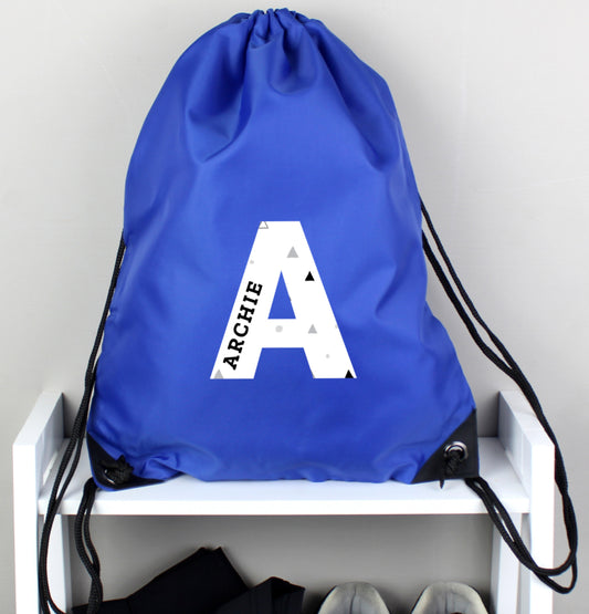 Personalised Initial Blue Kit Bag