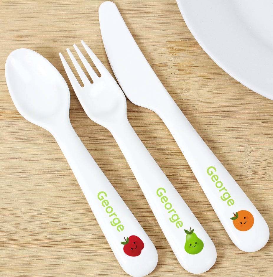 Personalised Healthy Eating Plastic Cutlery