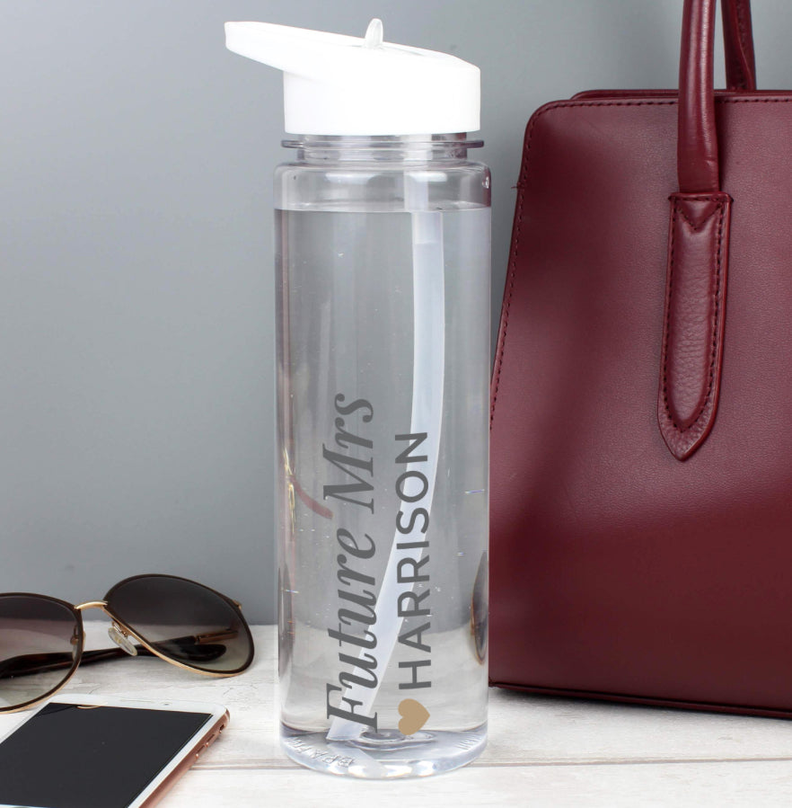 Personalised Gold Heart Water Bottle