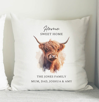 Personalised Highland Cow Cushion