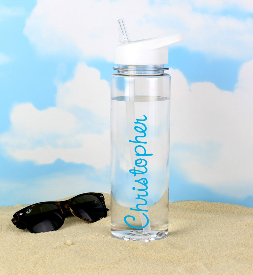 Personalised Blue Name Water Bottle