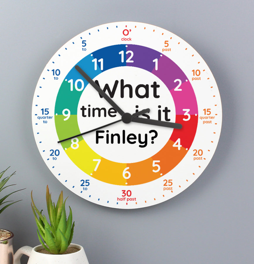 Personalised What Time Is It? Wooden Clock