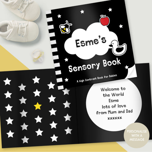 Personalised High Contrast Black and White Baby Book