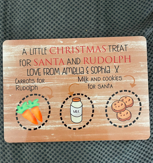 Personalised Santa and Rudolph Treat Board