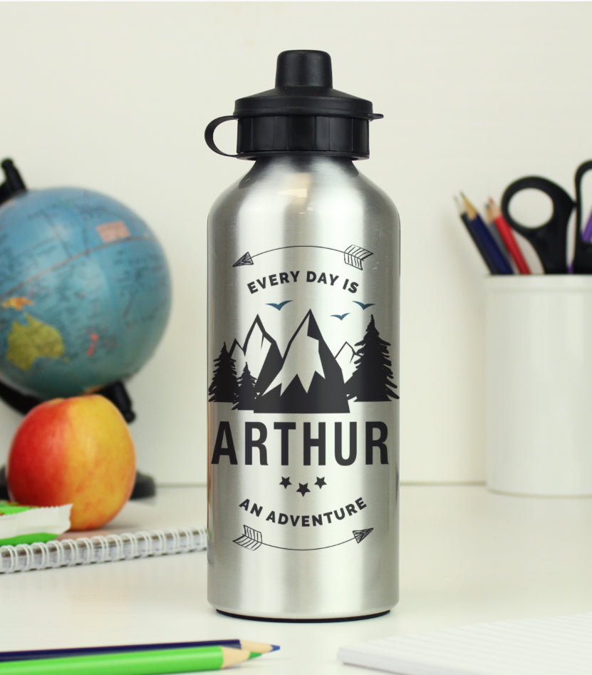 Personalised Adventure Silver Drinks Bottle