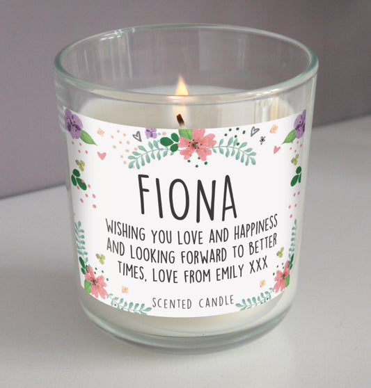 Personalised Floral Scented Jar Candle