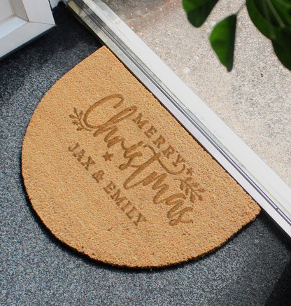 Personalised Christmas Half Moon Indoor Doormat