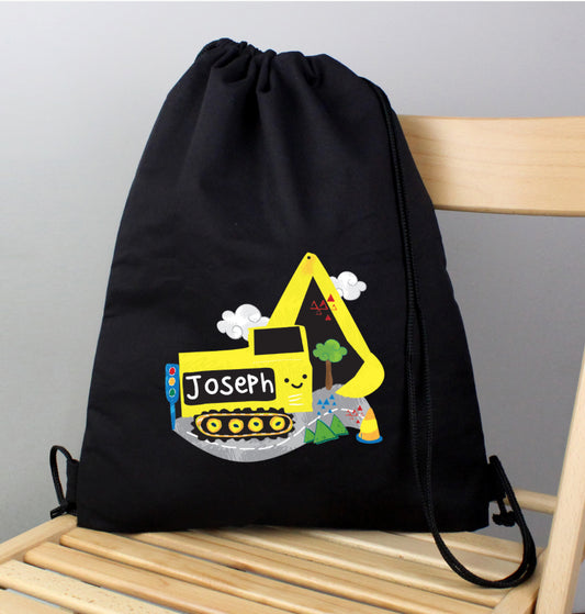 Personalised Digger Black Kit Bag