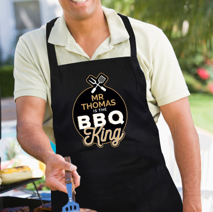 Personalised BBQ King Black Apron