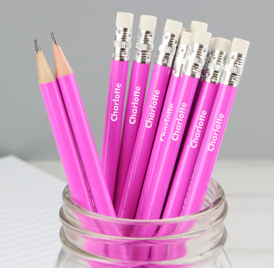 Personalised Name Only Pink Pencils