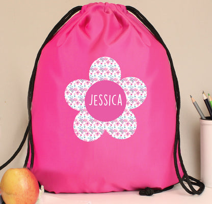 Personalised Flower Pink Kit Bag