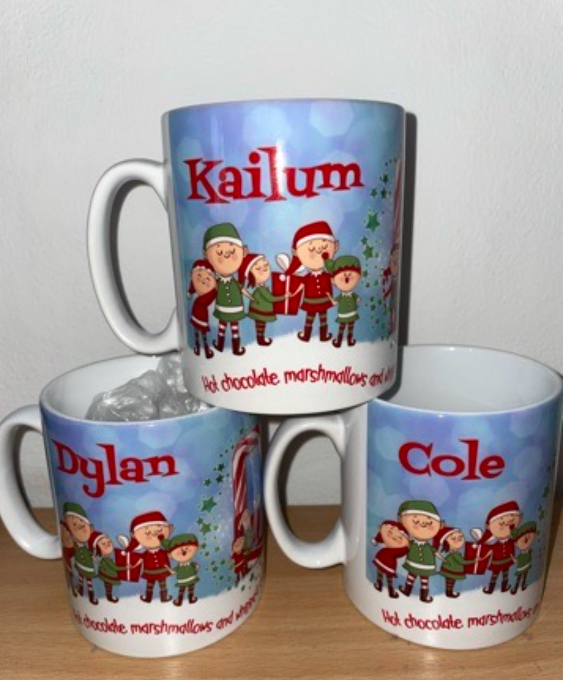 Personalised Candy Cane Hot Chocolate Mugs