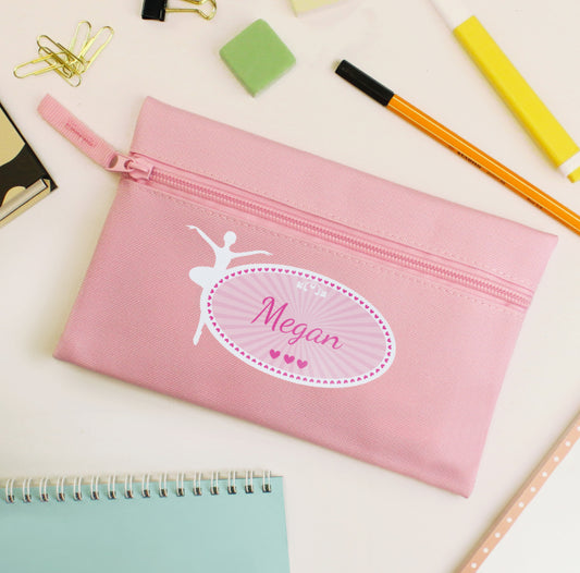 Personalised Ballerina Pink Pencil Case