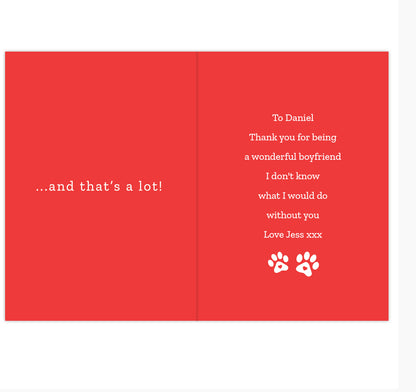 Personalised I Love You More than the Dog Card