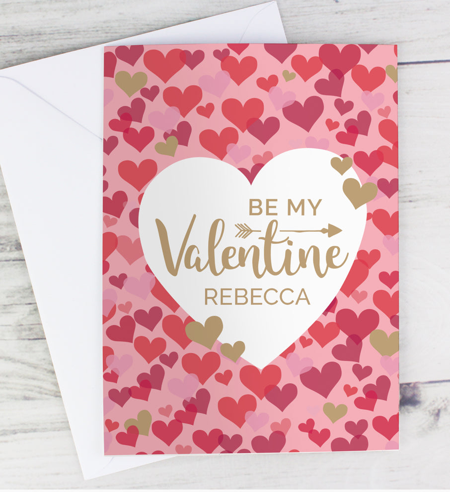 Personalised Valentine's Day Confetti Hearts Card