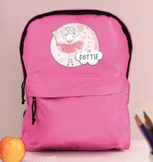 Personalised Fairy Pink Backpack