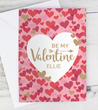 Personalised Valentine's Day Confetti Hearts Card