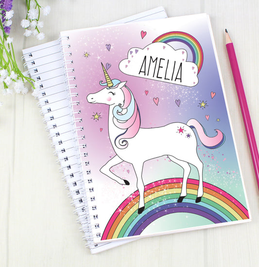 Personalised Unicorn A5 Notebook