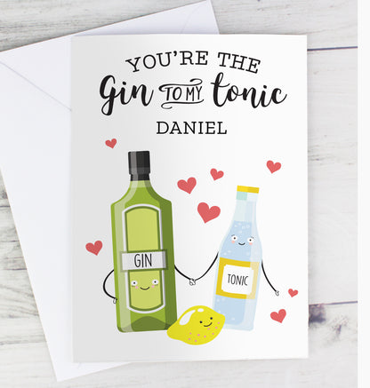 Personalised 'Gin to My Tonic' Card