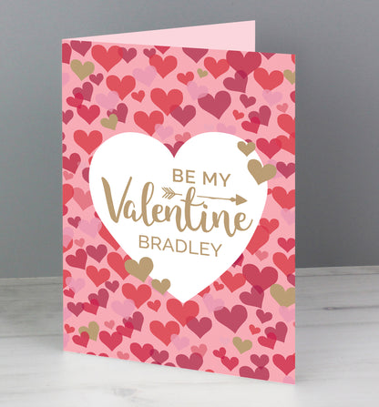 Personalised Valentine's Day Confetti Hearts Card