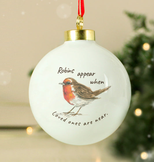 Personalised Robins Appear Bauble