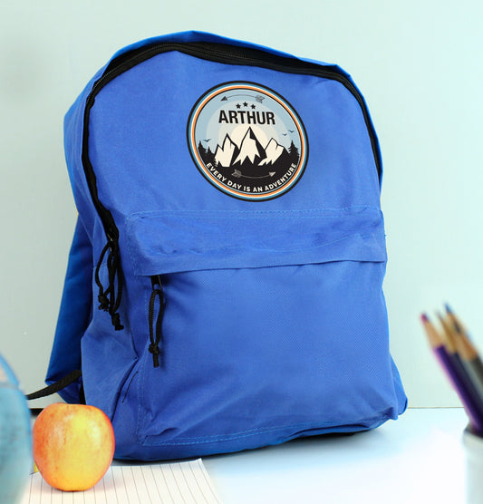 Personalised Adventure Blue Backpack