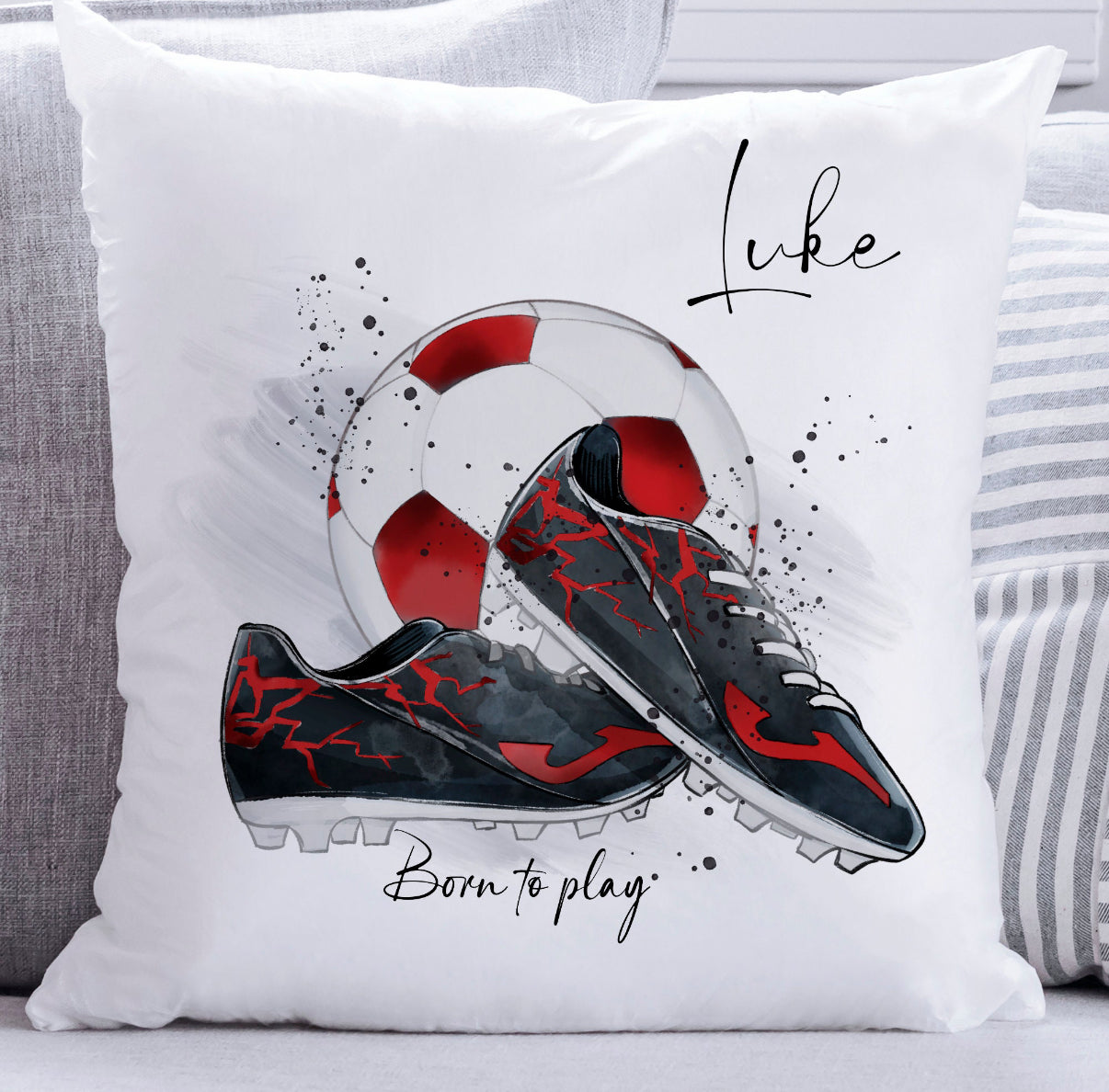 Personalised Born To Play Cushion