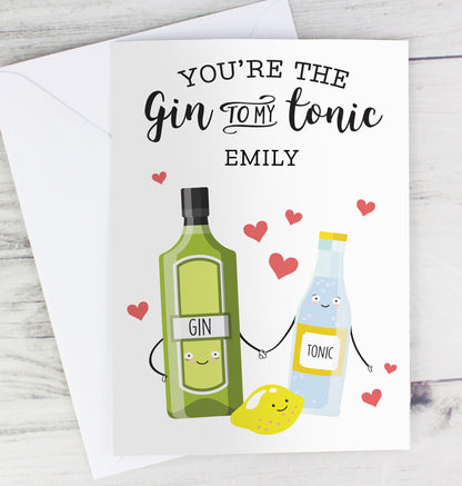 Personalised 'Gin to My Tonic' Card