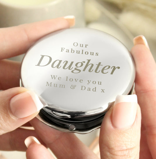 Personalised Free Text Compact Mirror